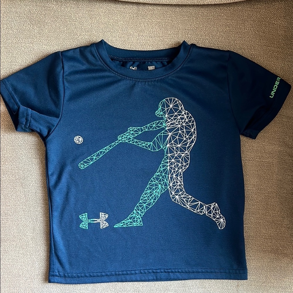 Under Armour Navy T-Shirt with Geometric Baseball Design